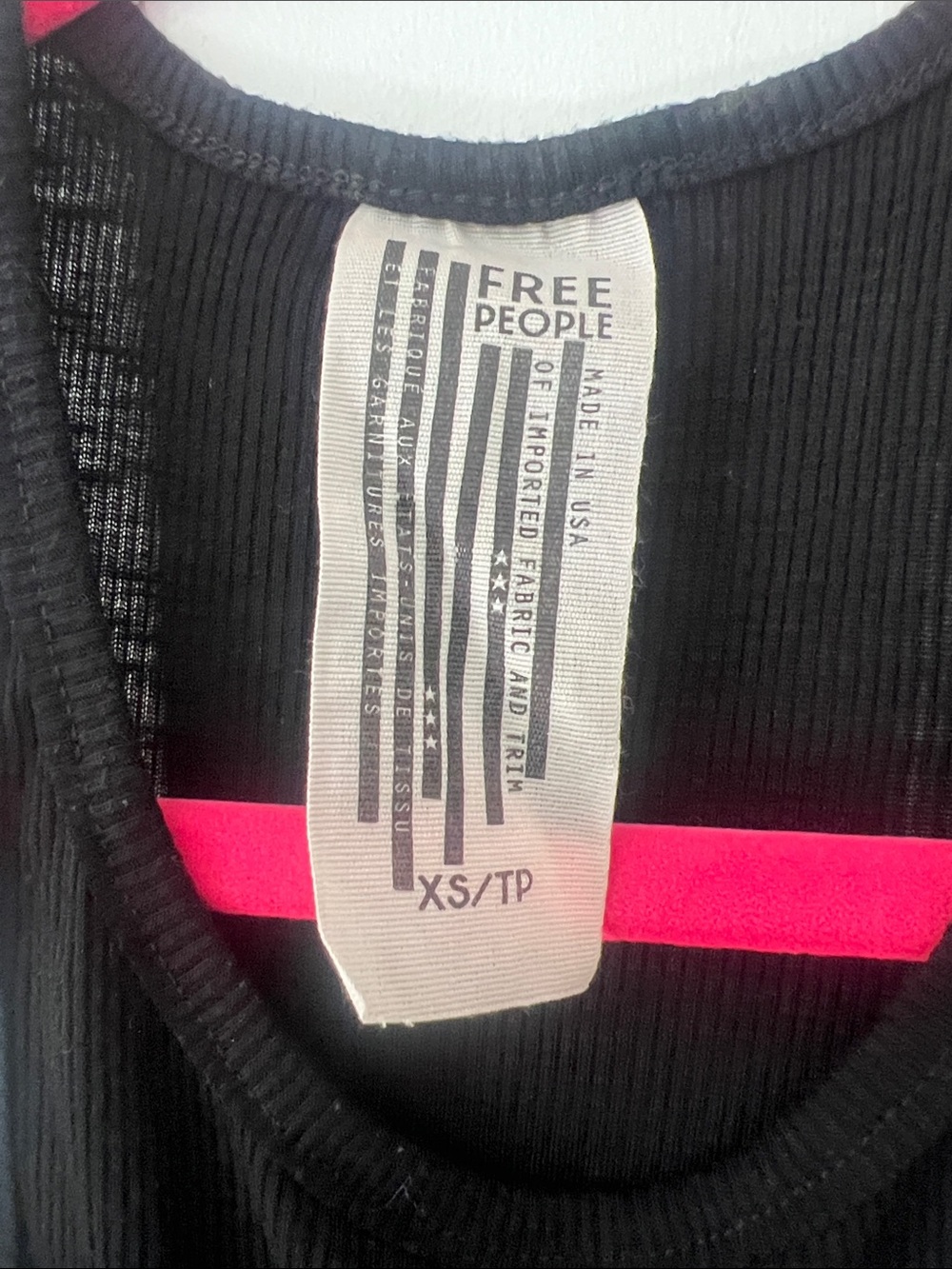 Free People Black Ribbed Tank Top - Racerback - Picture 2 of 3
